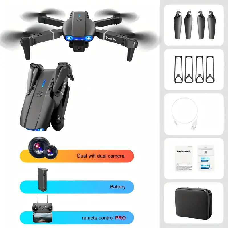 HD Dual Cameras E99 Pro K3 Drone – Foldable, 480p Camera, Beginner-Friendly